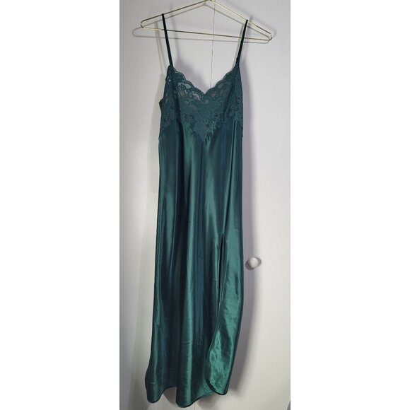Victoria's Secret Other - Victoria's Secret M Emerald Jewel Green Slip Dress Nightgown Satin y2k glam